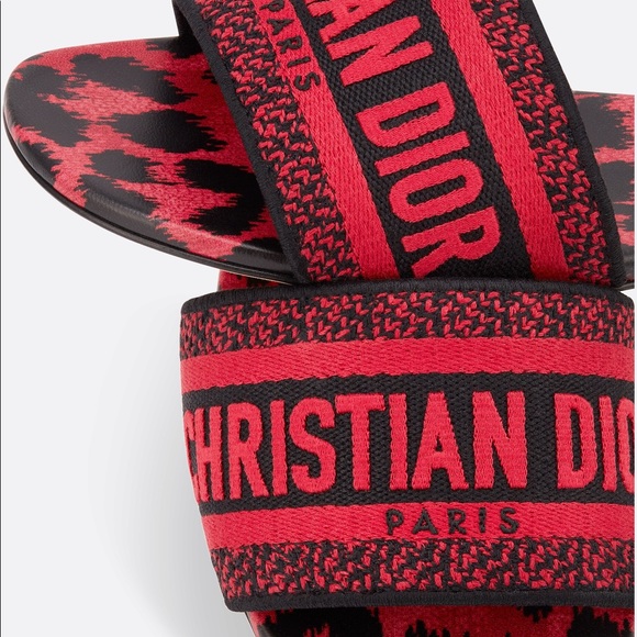 red christian dior slides
